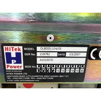 HiTek A1010070 OL8000/104/05 High Voltage Power Supply